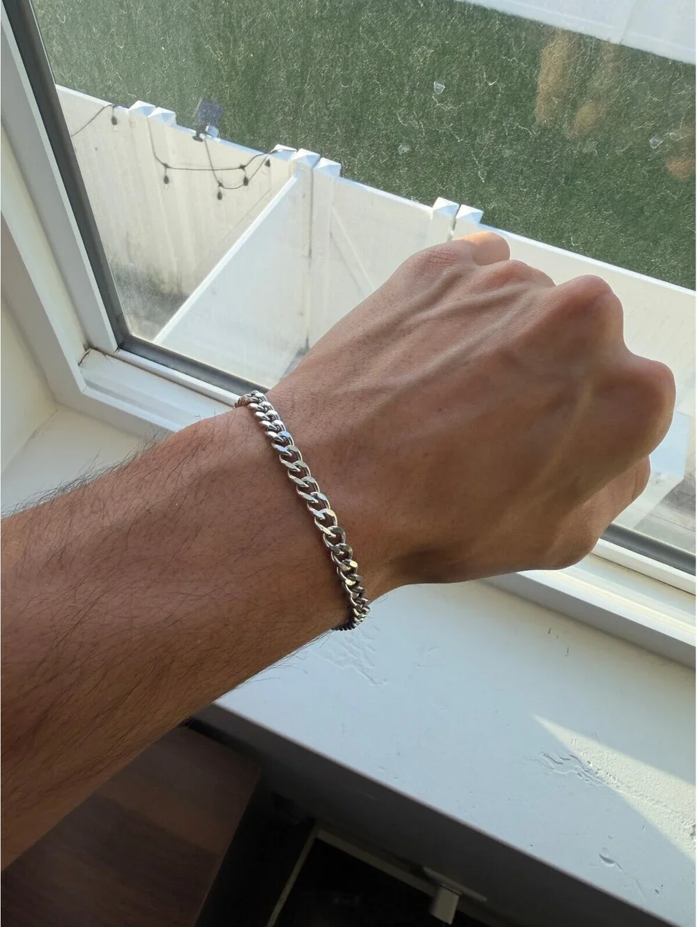Silver Chain Link Bracelet A-83